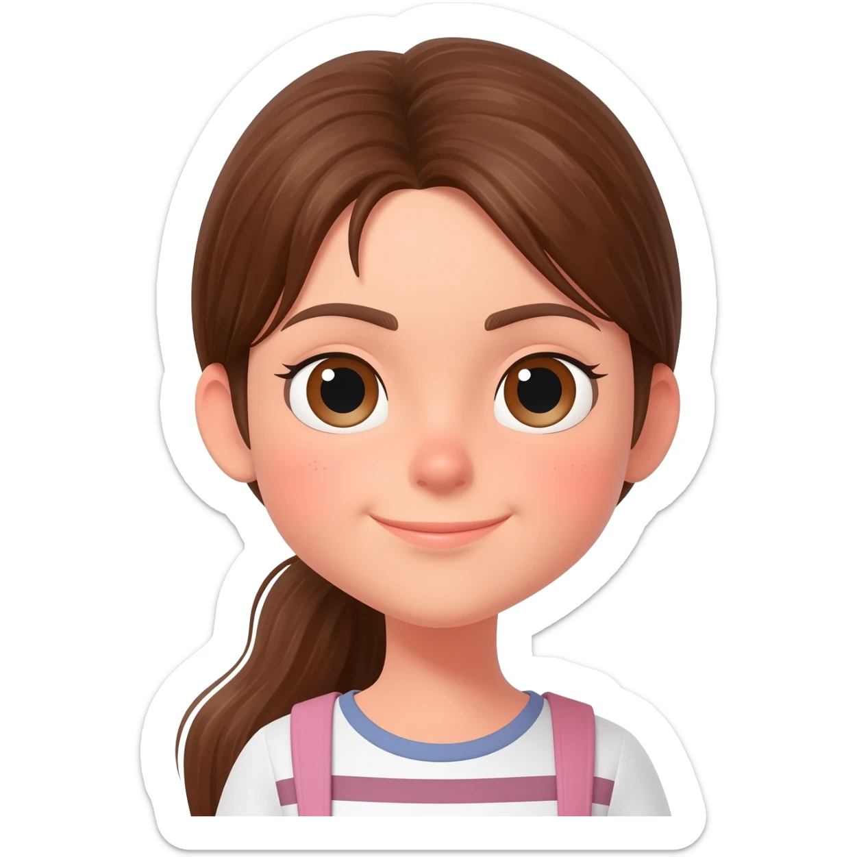 Girl with ponytail sticker