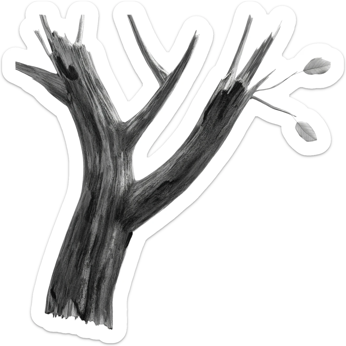 tree black & white sticker