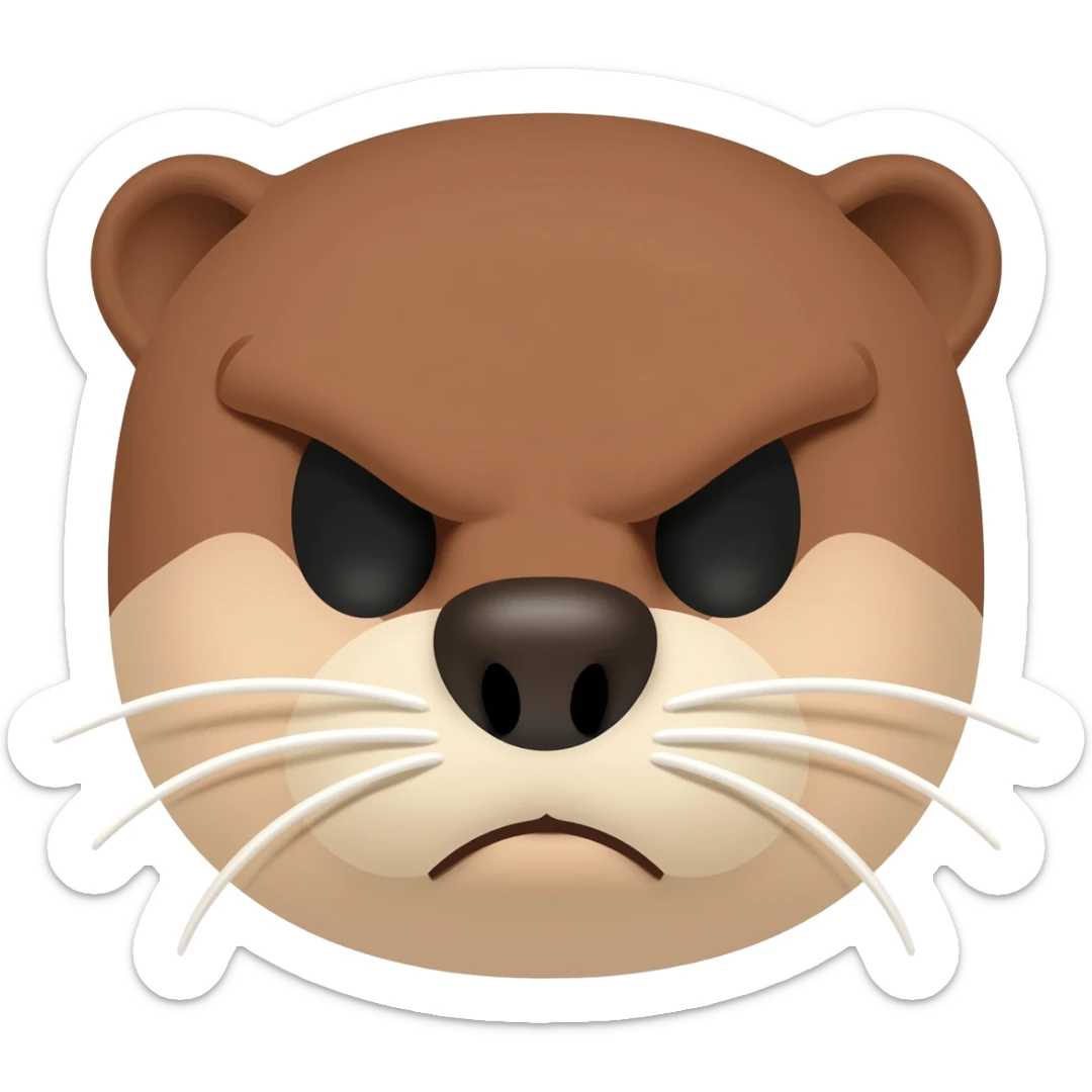 angry otter head with a judge's gavel sticker