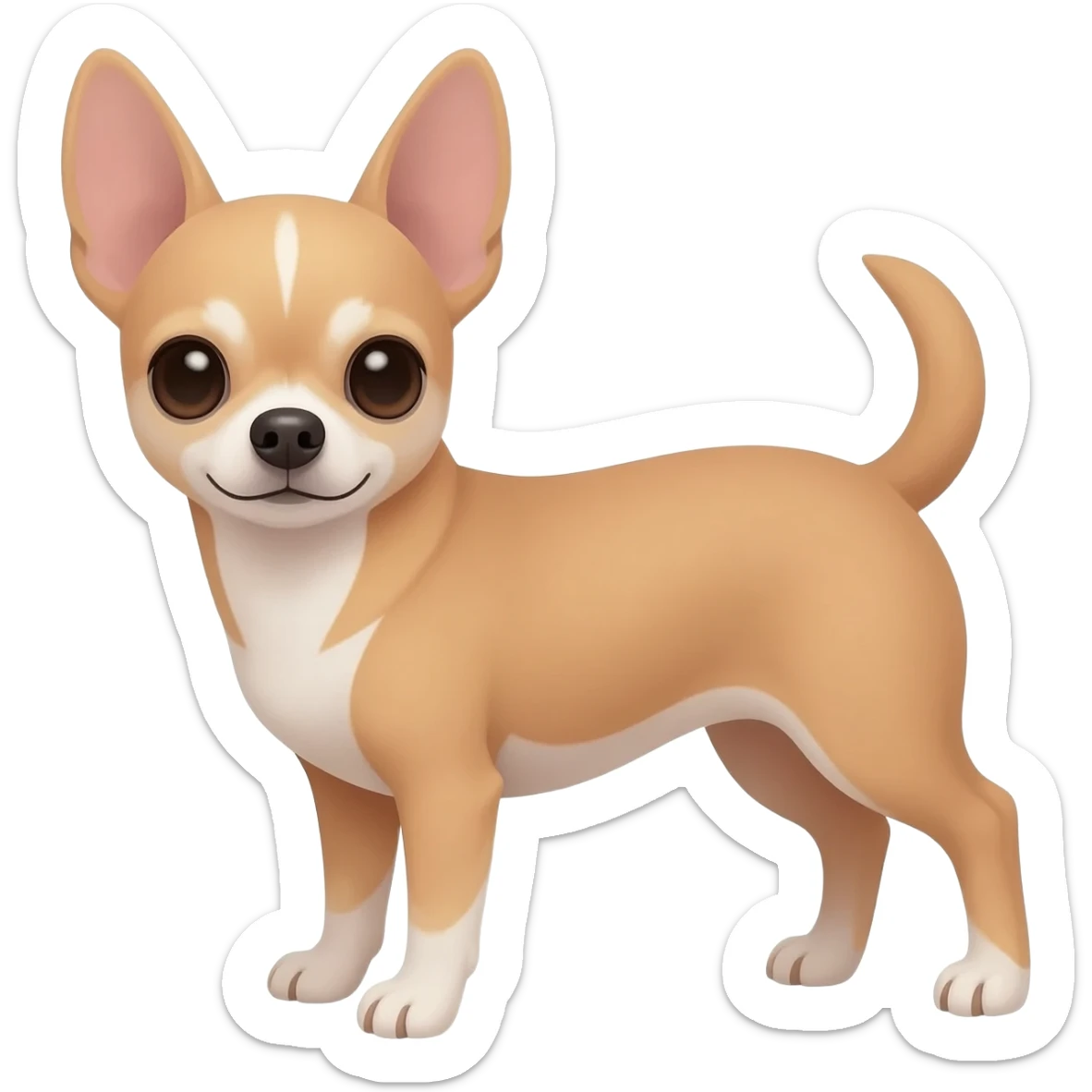 Beige chihuahua no white sticker