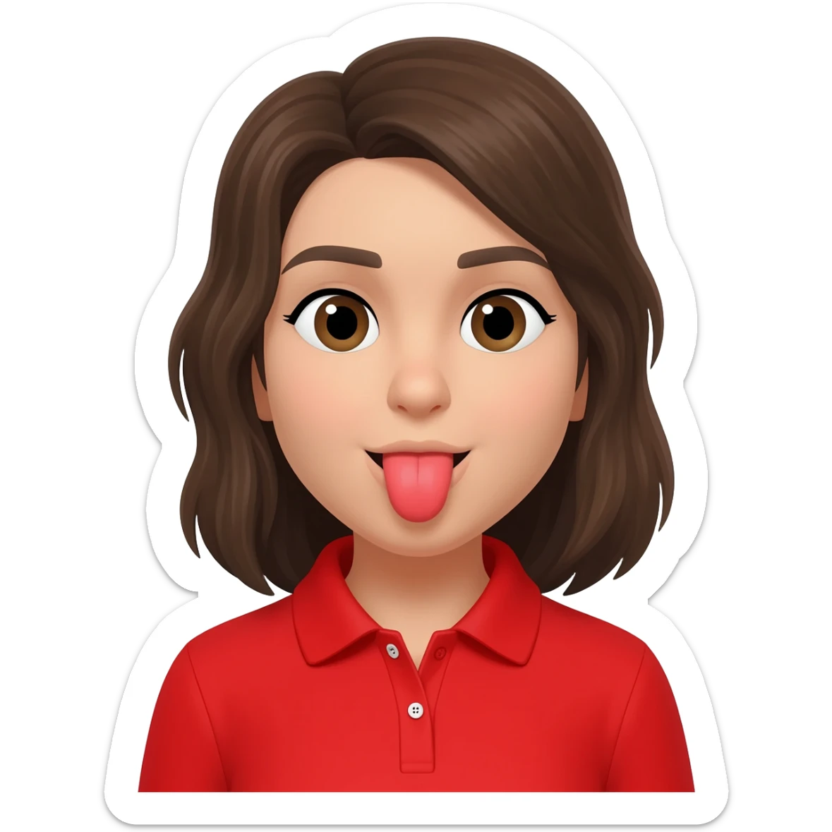Mujer sacando la lengua con peló rojo sticker