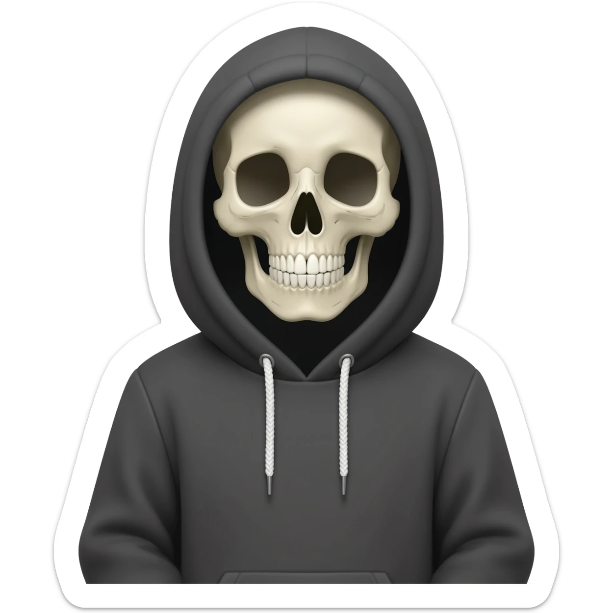 skull in hood funny sticker