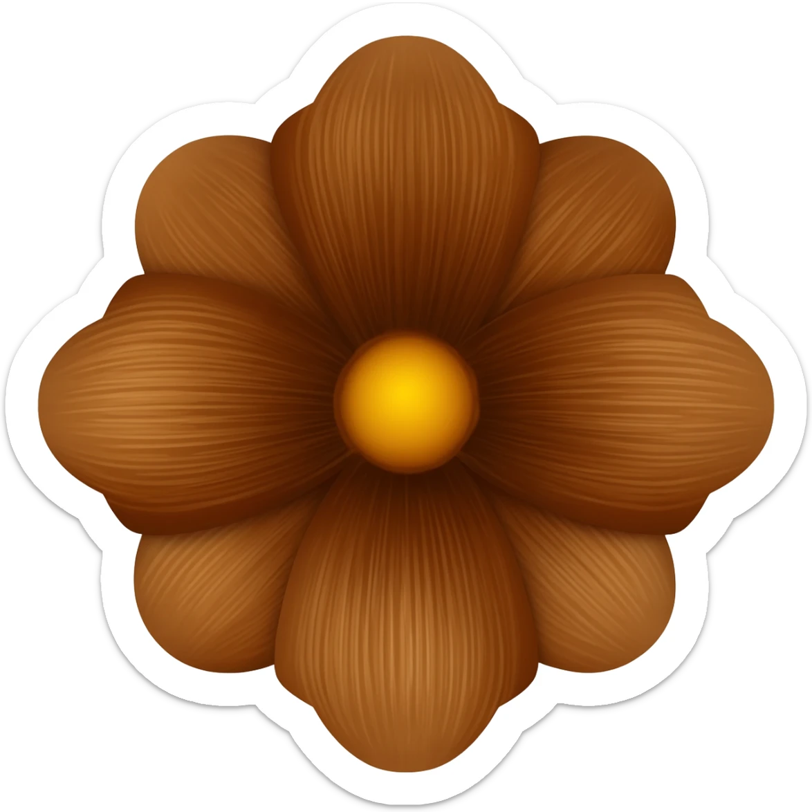 Brown flower real sticker
