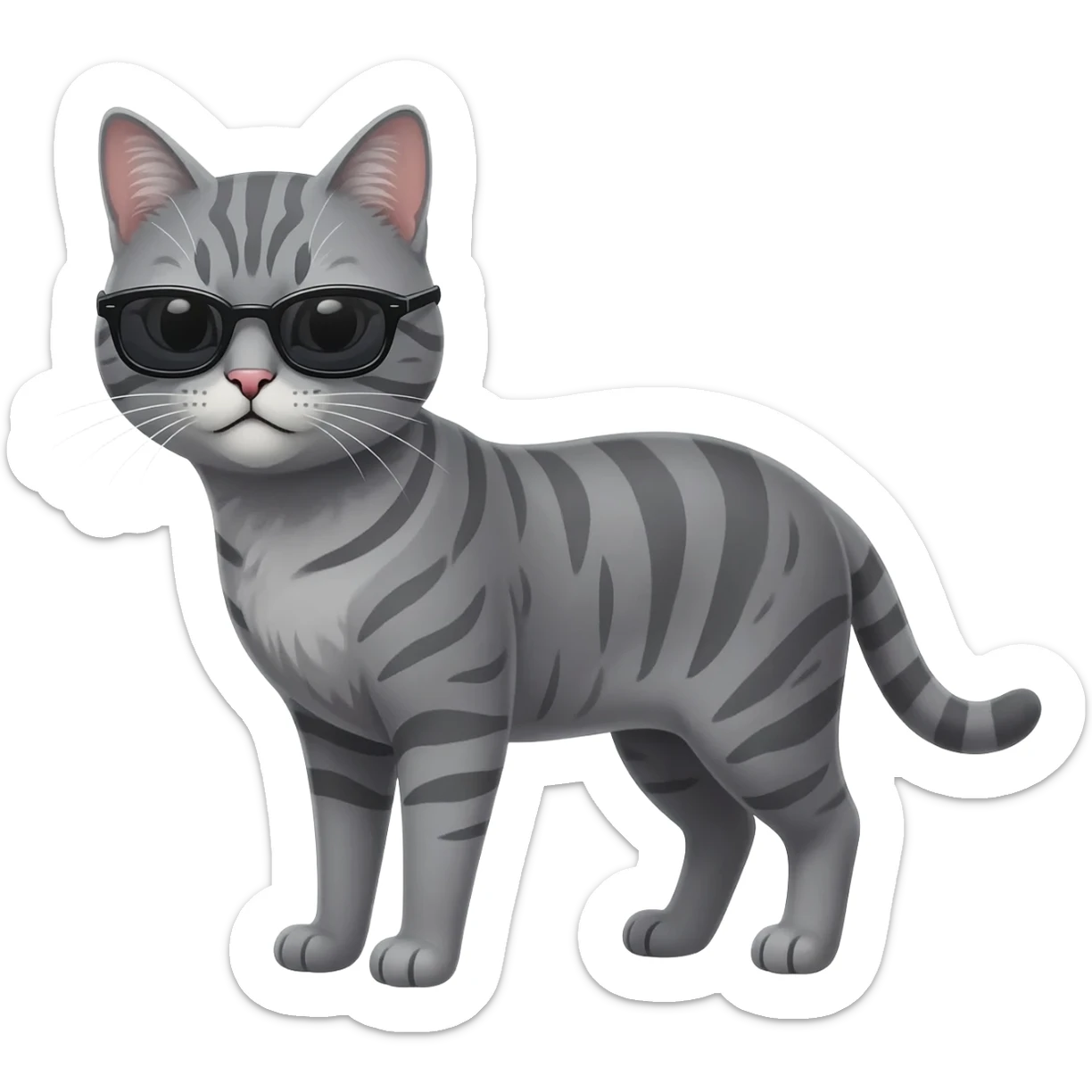 Cat wearing sunglasses sticker