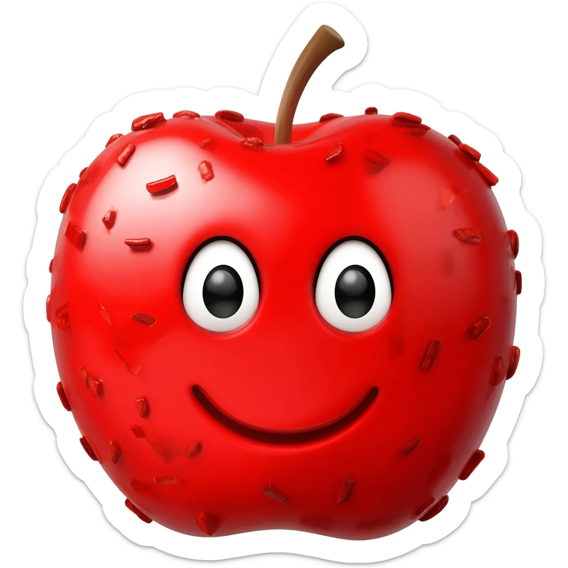 manzana enchilada que tenga ojos y boca sticker