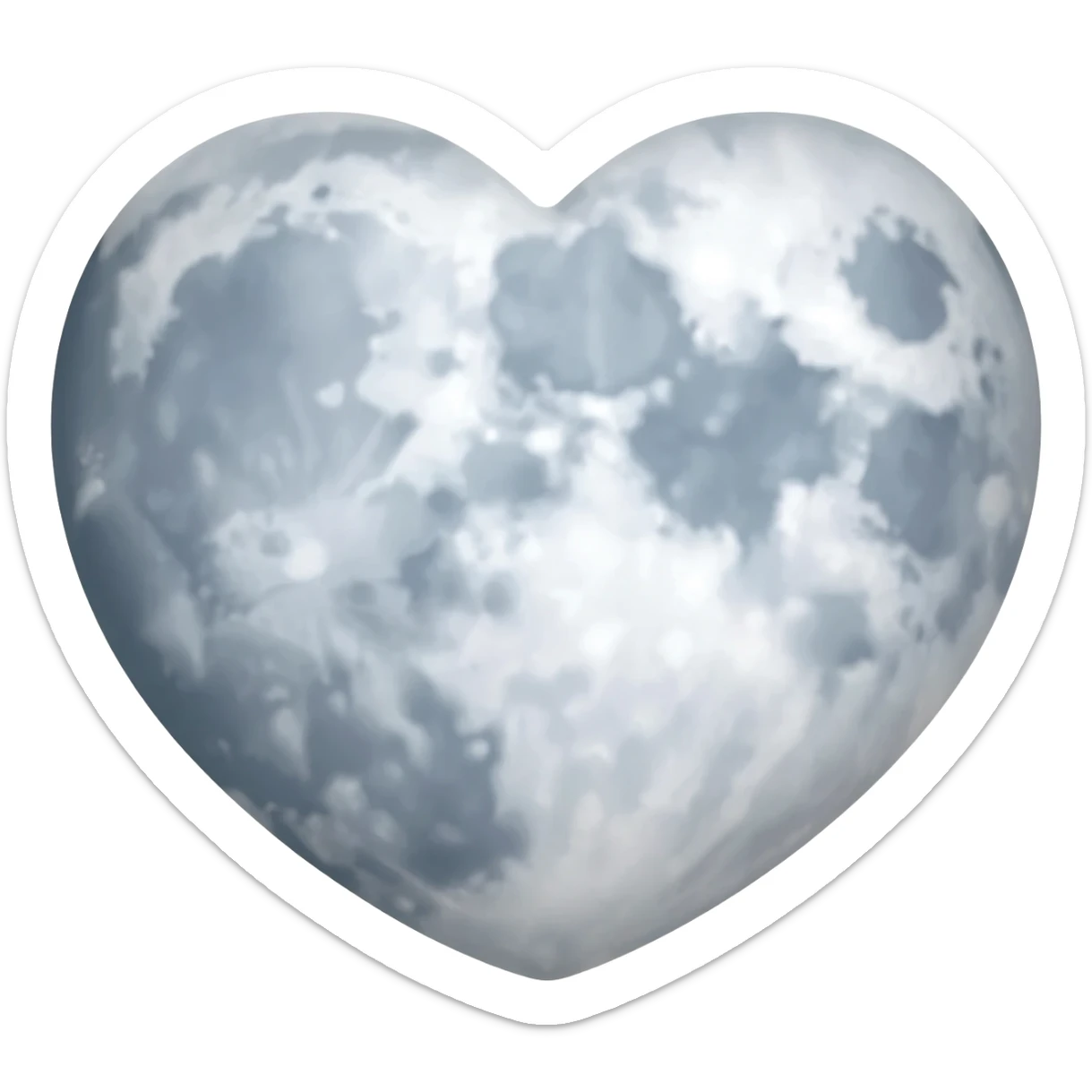 Heart moon sticker