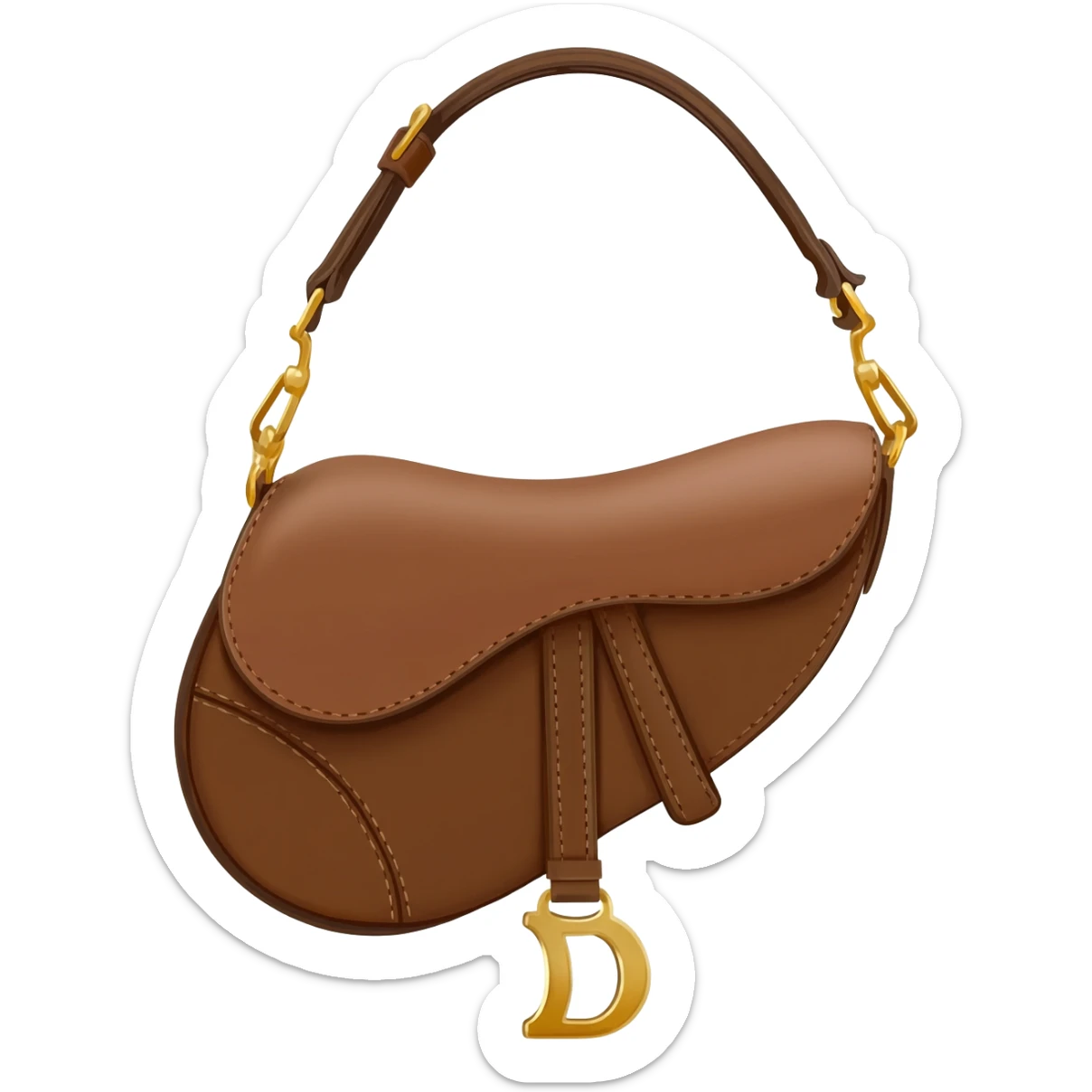 brown dior saddle bag sticker