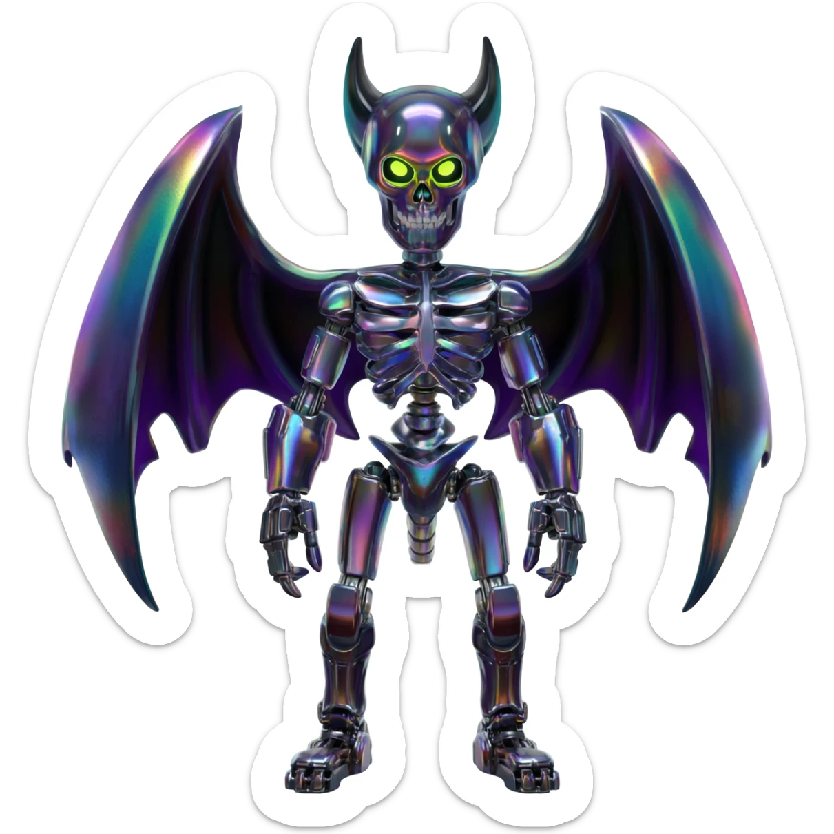 Shiny Futuristic Badass Demonic Spectral Dusky Spooky Skull-faced Cool Hot Stylish Handsome Alien-Salandit-Darkrai-Genesect-Fakémon-fusion (full body) sticker