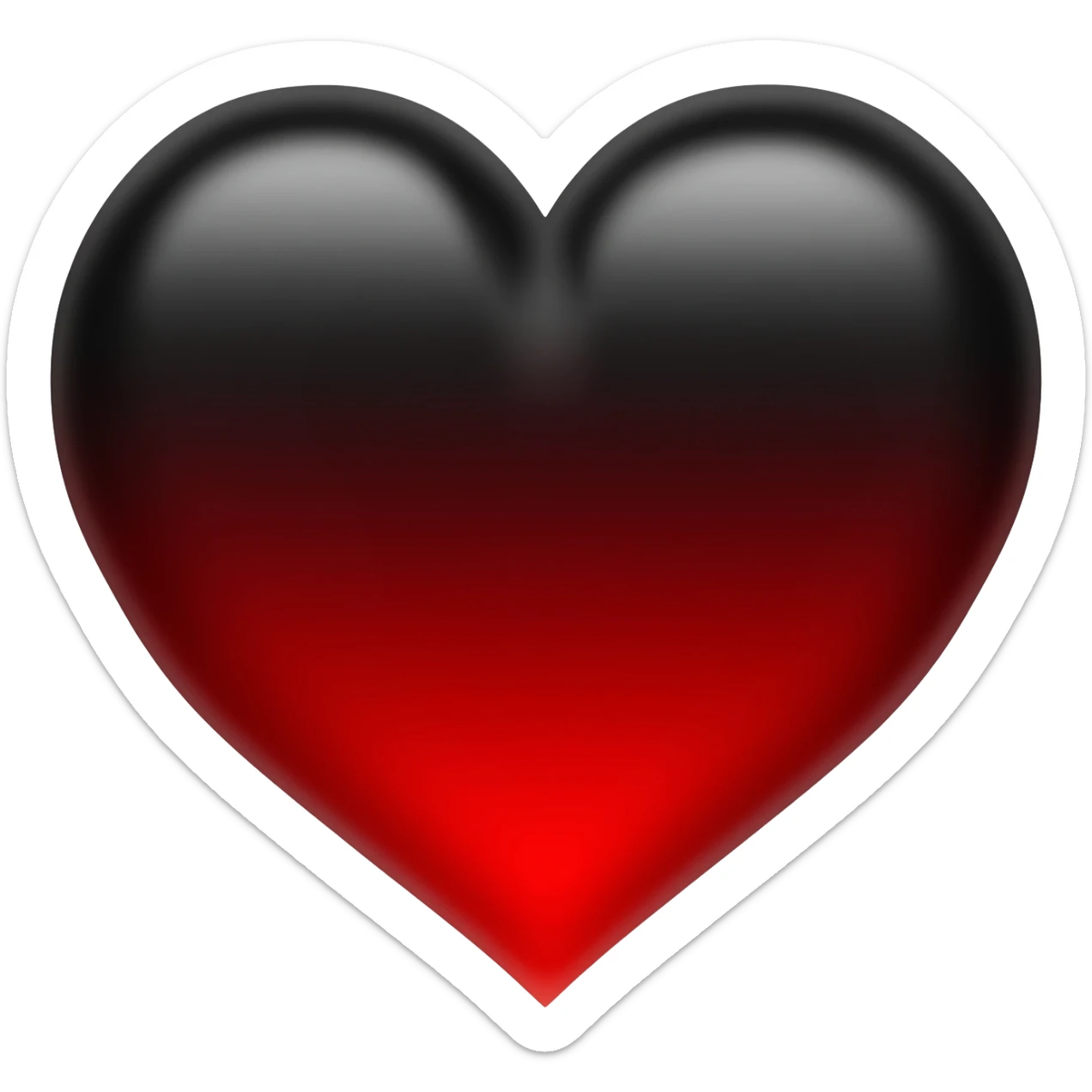 Gothic black and red gradients heart sticker