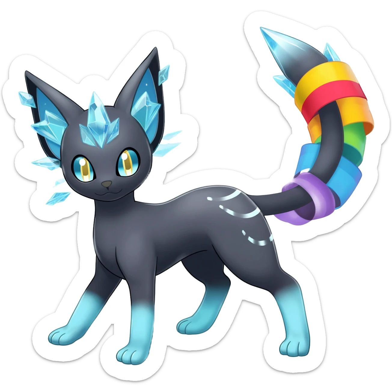 Umbreon-Glaceon-Sylveon-hybrid-animal-Fakémon-Pokémon-fusion sticker