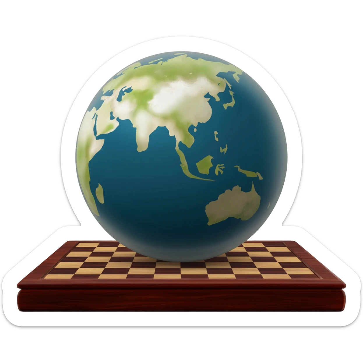 earth globe chess board sticker