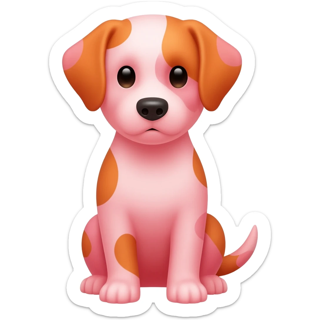 Pinkorangewhite dog in pastel sit sticker