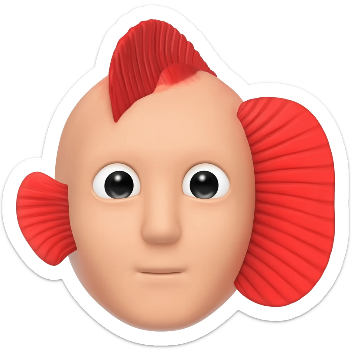 red Fins 3d face postion sticker