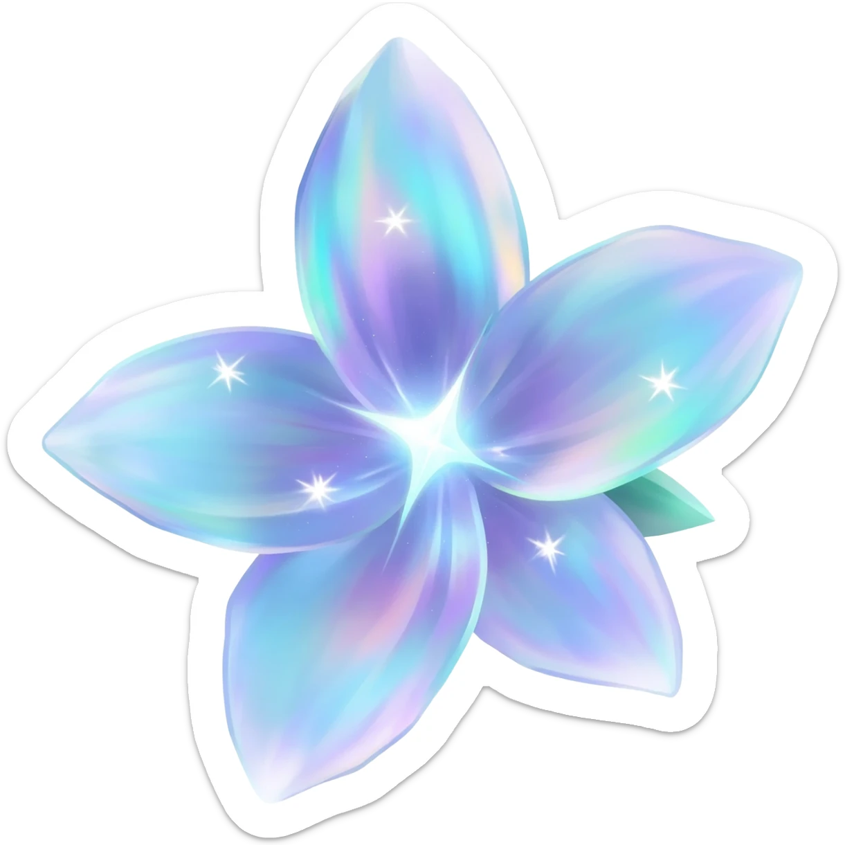 Shiny iridescent scented starry lit luminescent translucent diaphanous sparkling epic legendary aesthetic decorative floating glowing Amaura-Aurora-Aurorus-Meloetta-Palkia-Flower sticker