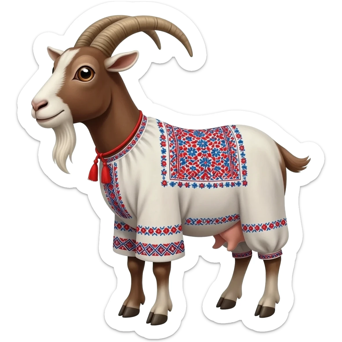 ANIAMAL GOAT UKRAINIAN FOLK STYLE sticker