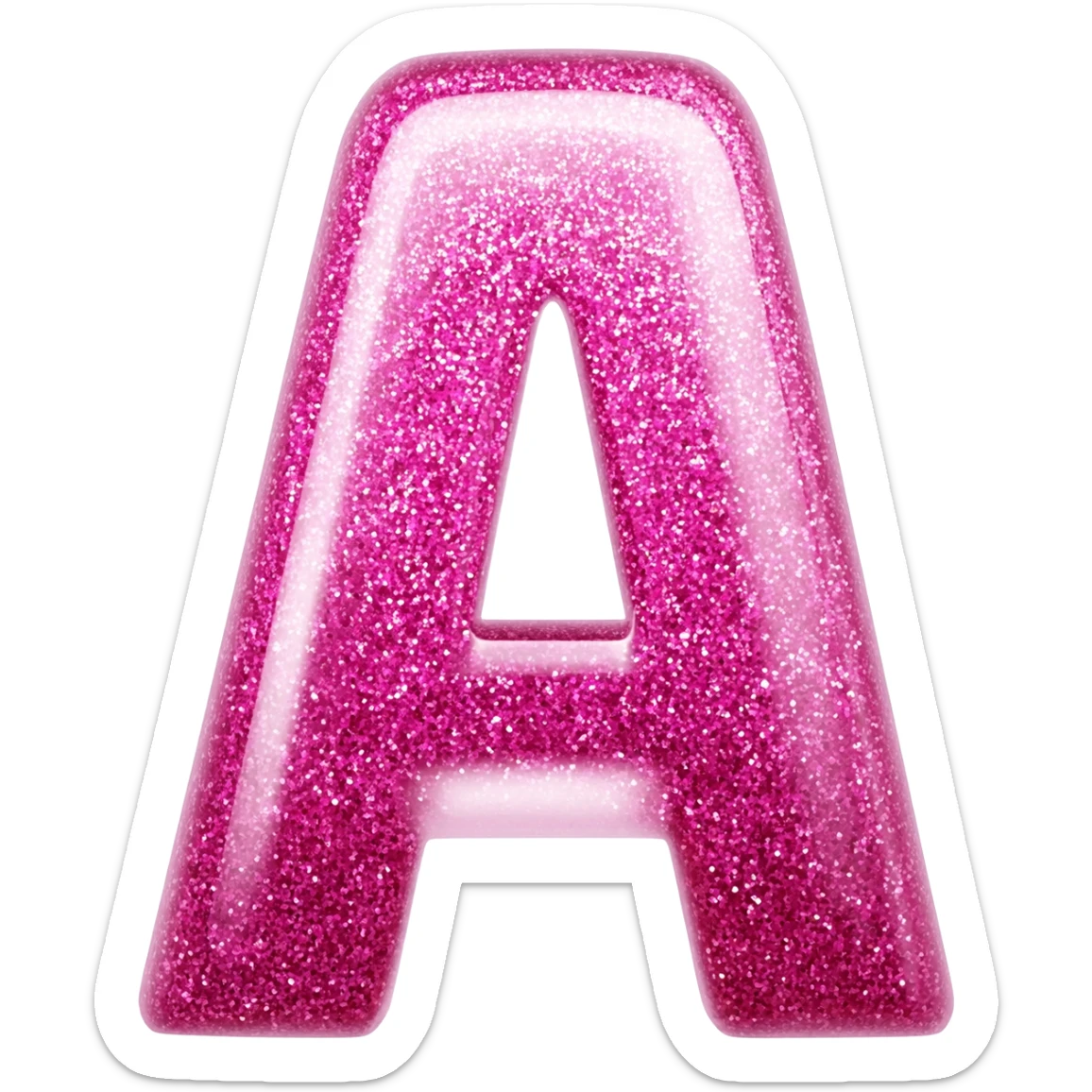nota A  pink vidro glitter sticker