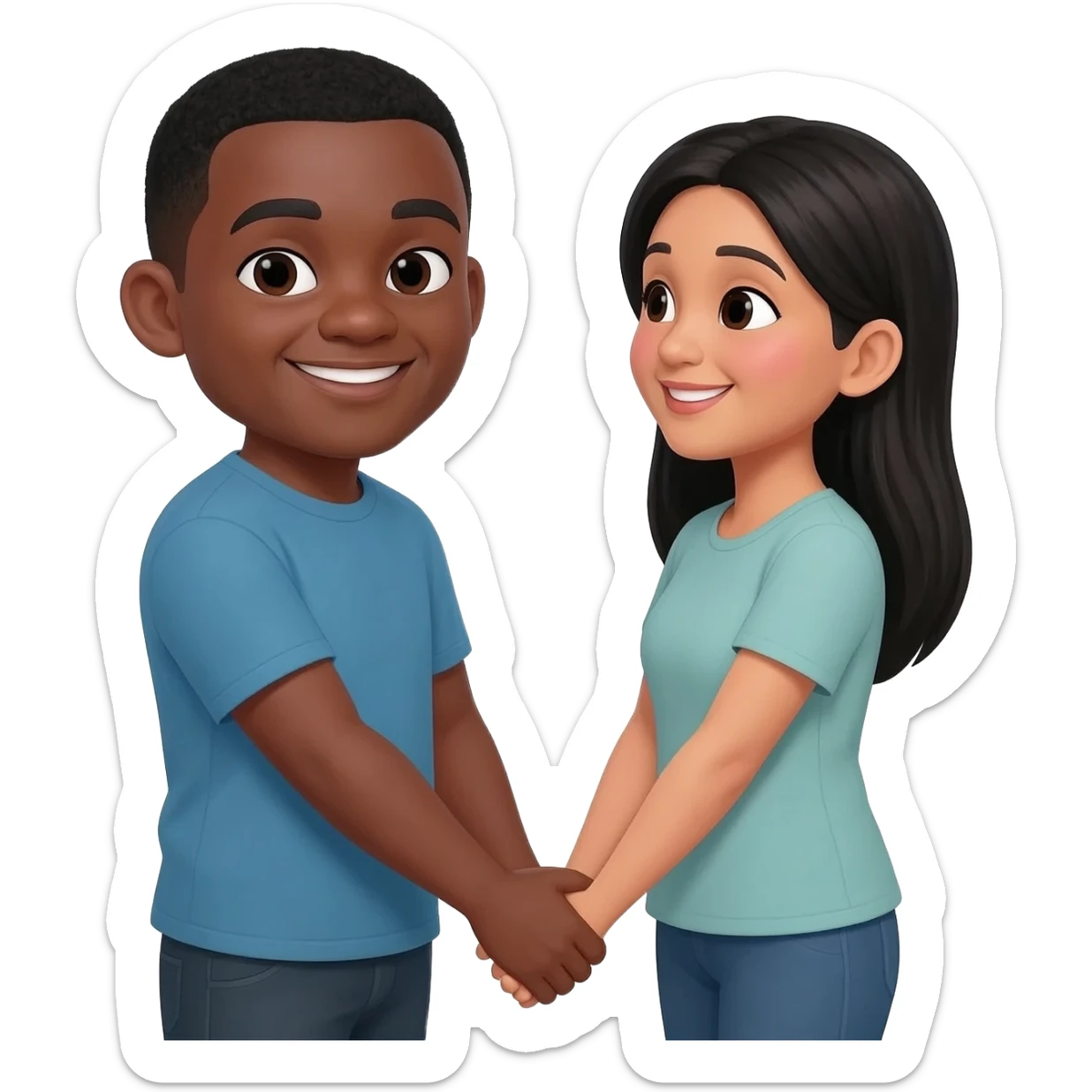 Black man & Filipino woman couples sticker