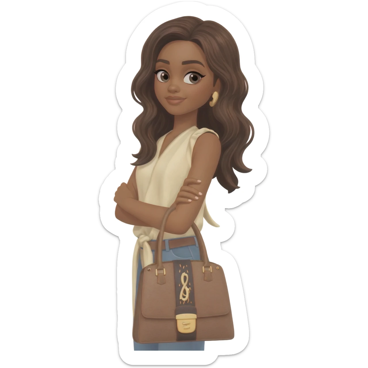 Gonemili Grace mode avec sac a main sticker