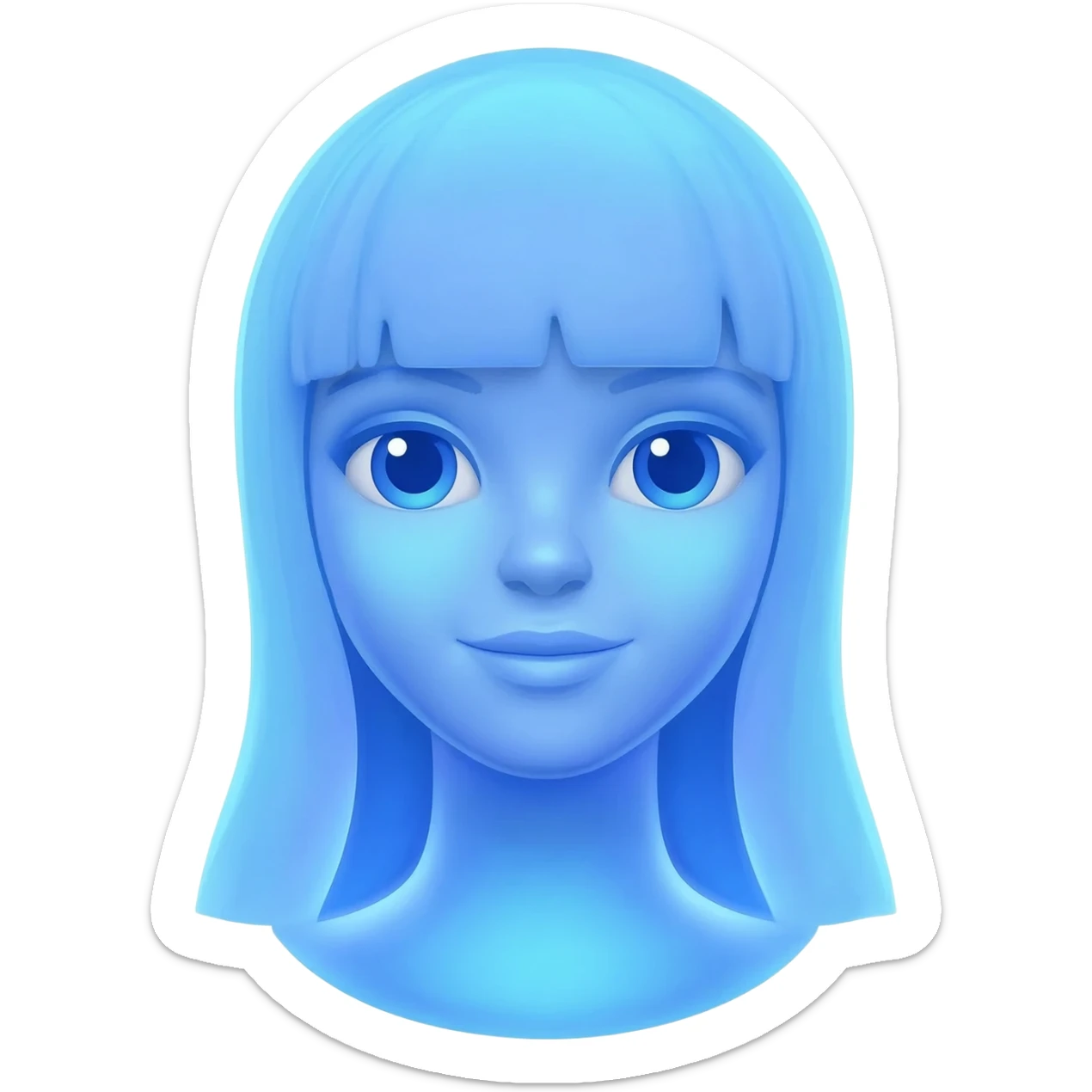 Blue translucent holographic female sticker