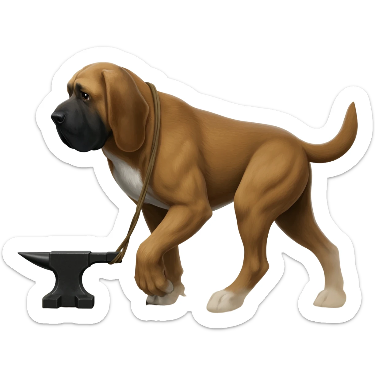 Pack hound pulling anvil sticker