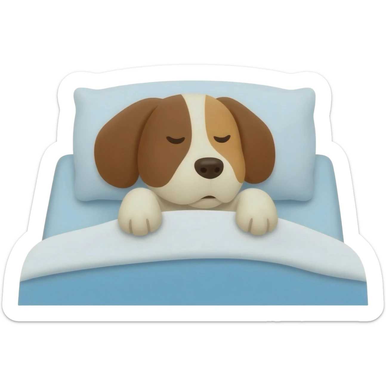 dog waking up its owner sticker