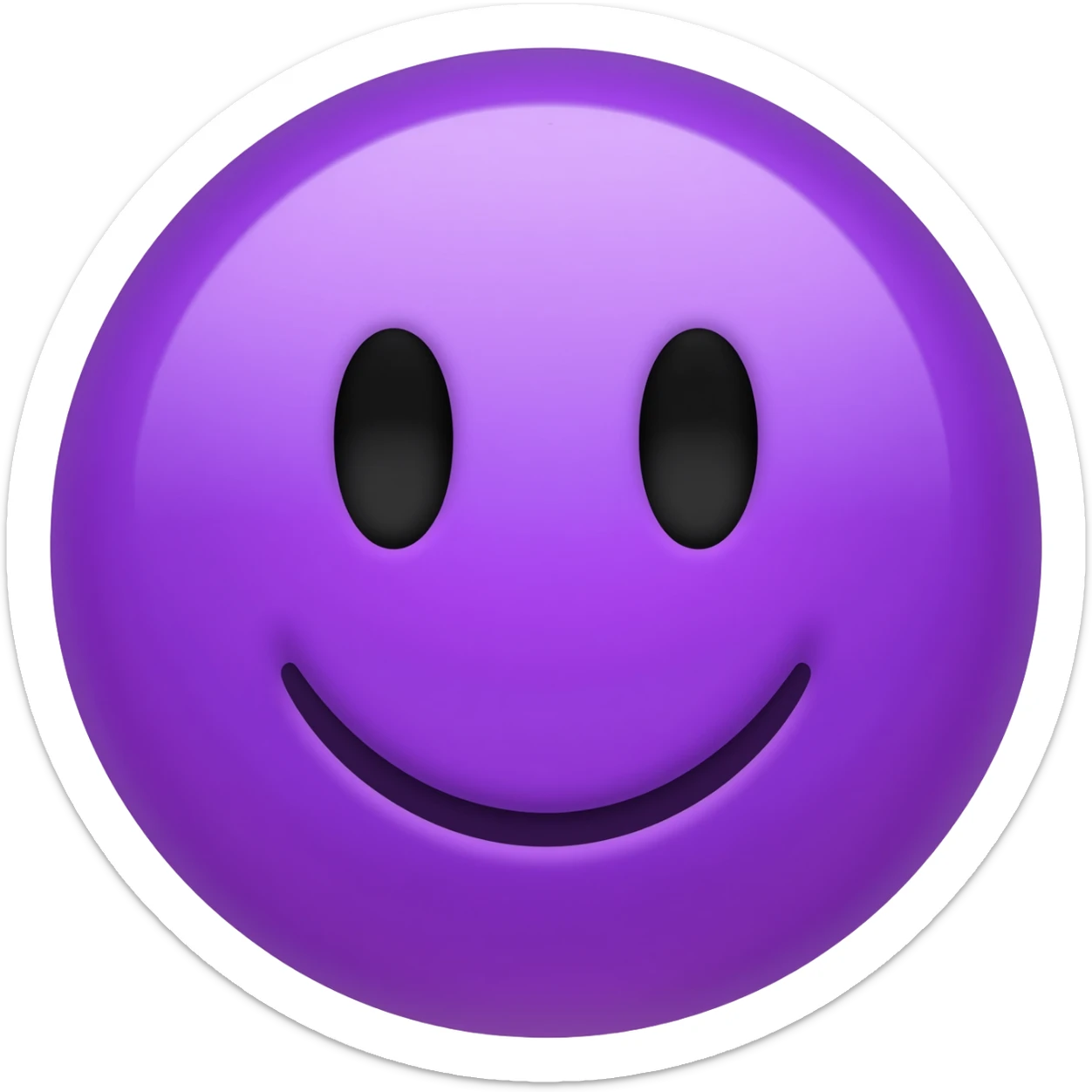 Purple smiling face giving you the middle finger sticker