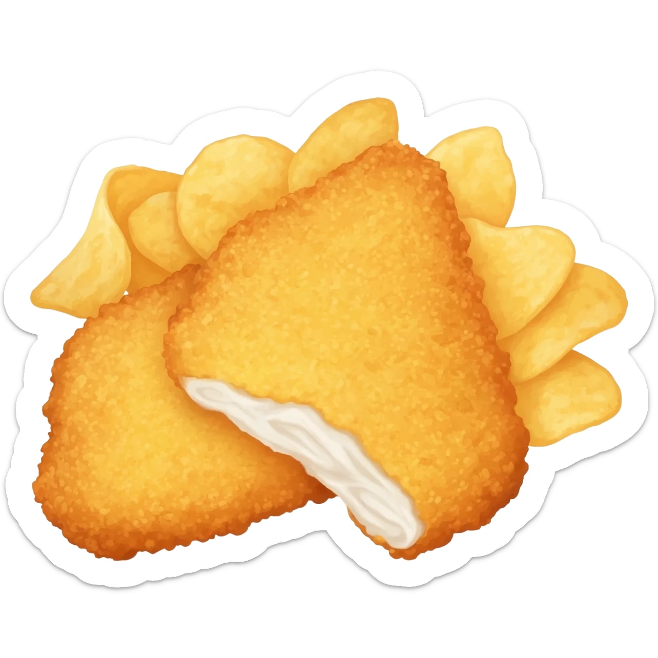 fish in batter and chips sticker