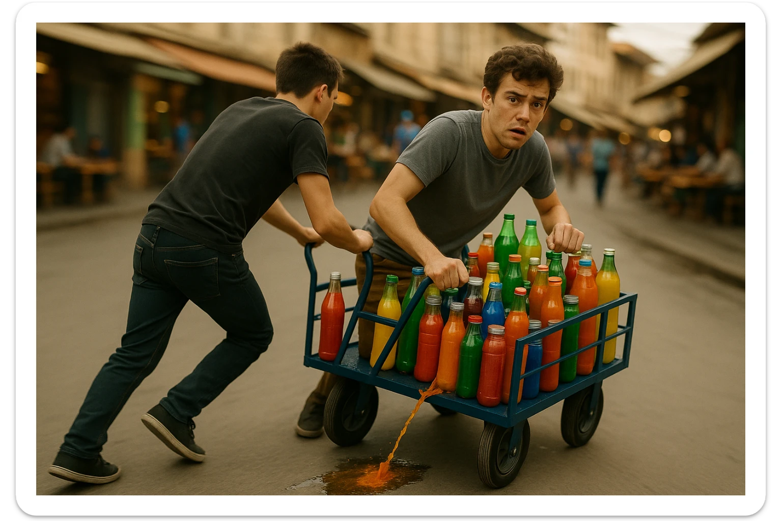 endi shu aravani bir balonchasi singan aka uka esa u ni yonida turganini yuzini k sticker