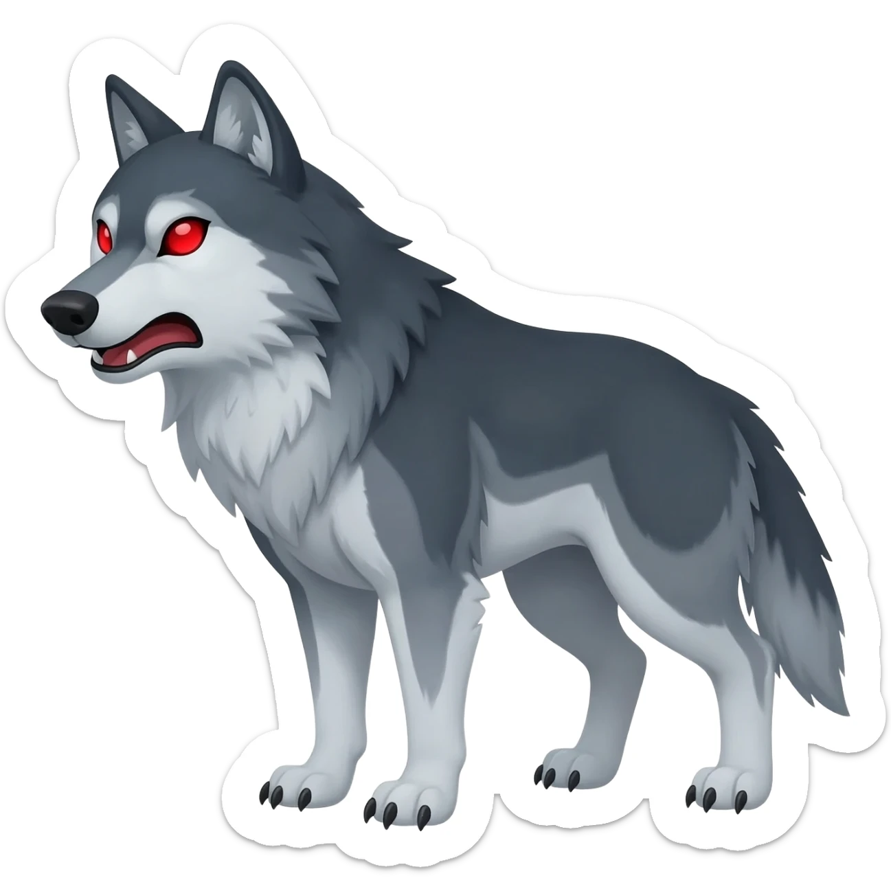 Angry wolf red eyes sticker