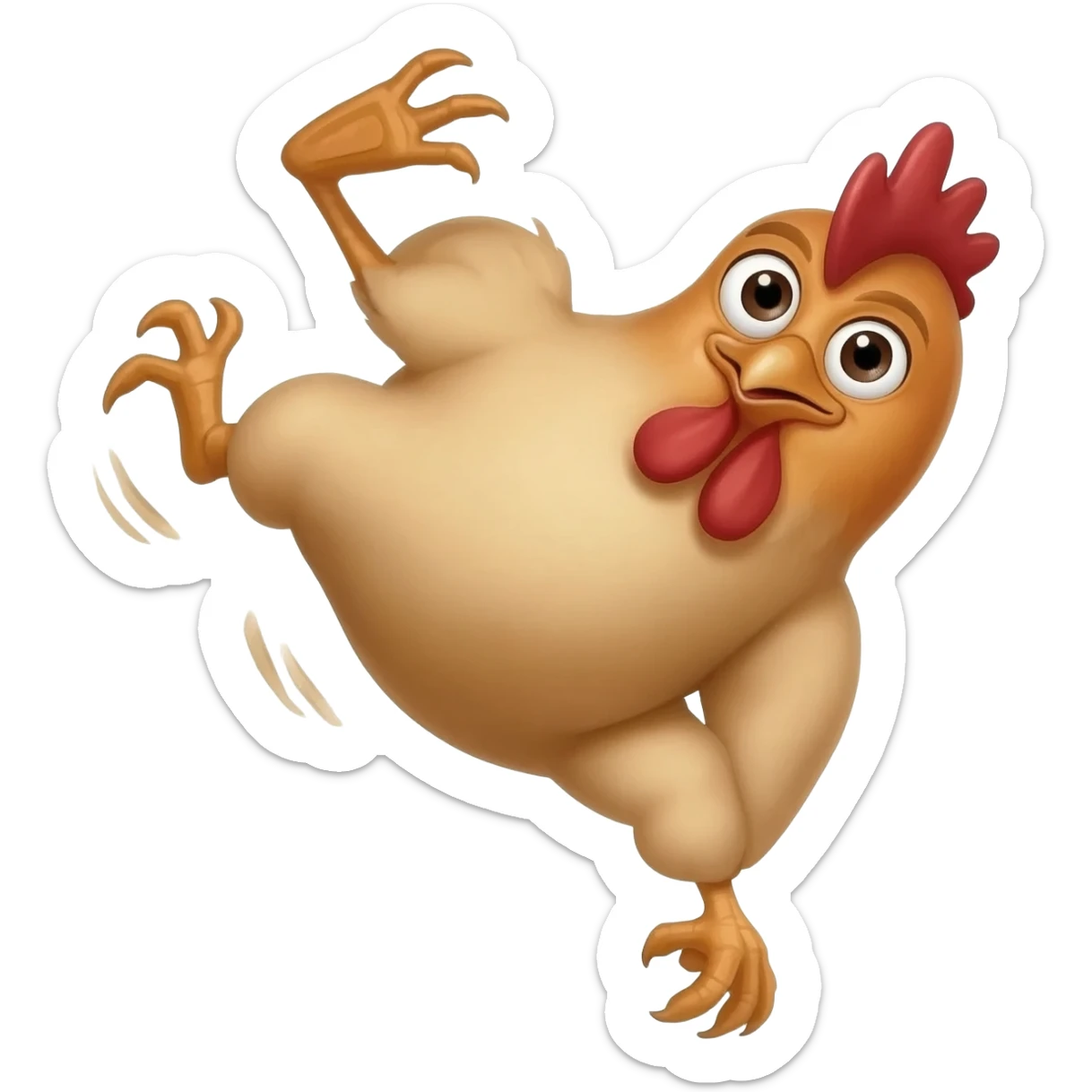 chicken doing a kickflip sticker
