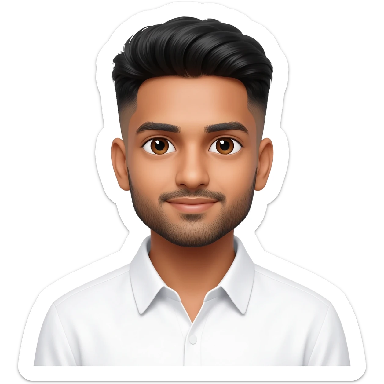 Indian young man at 25 years old fade hair cut sticker