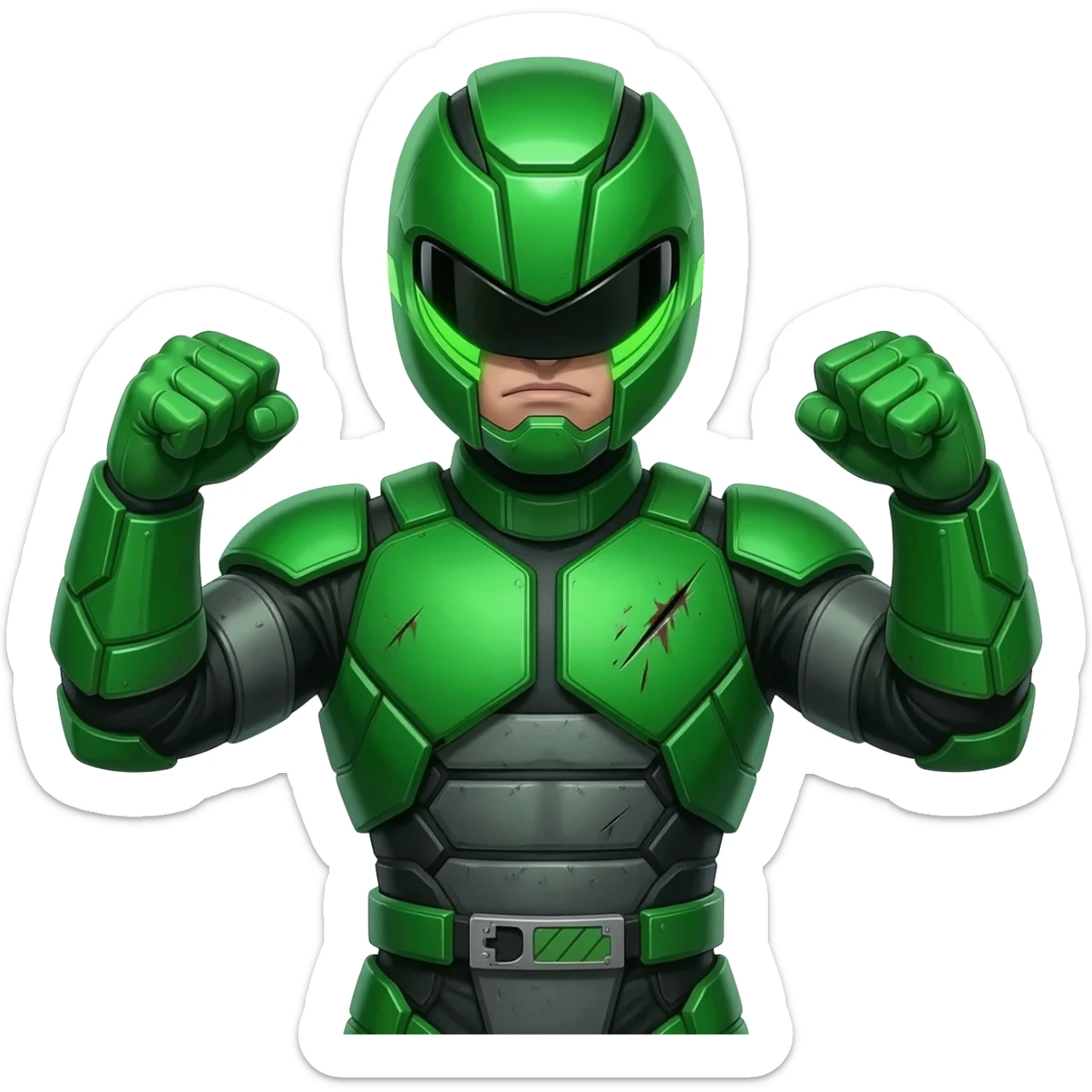 Angry green power ranger sticker