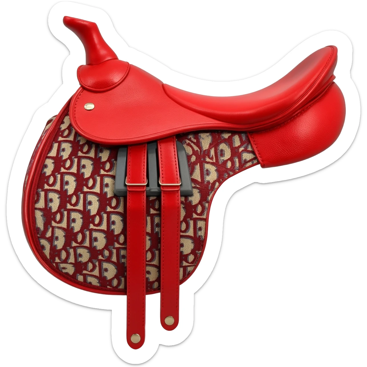 red dior printed saddle bag sticker
