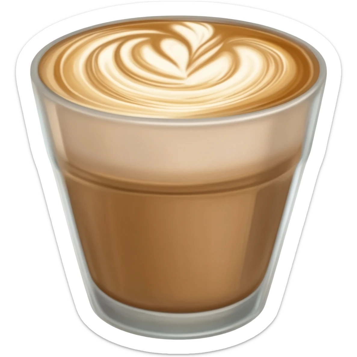 Coffe latte in a glass aesthetic sticker