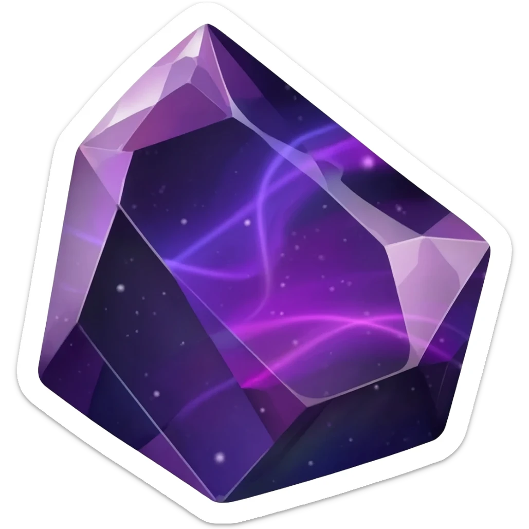 dark purple iridescent nebula crystal shard sticker