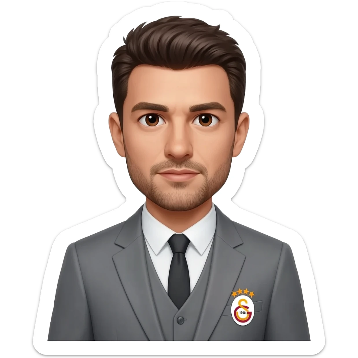 Galatasaray logosunun olduğu 1998-99 gri formalı kişi sticker