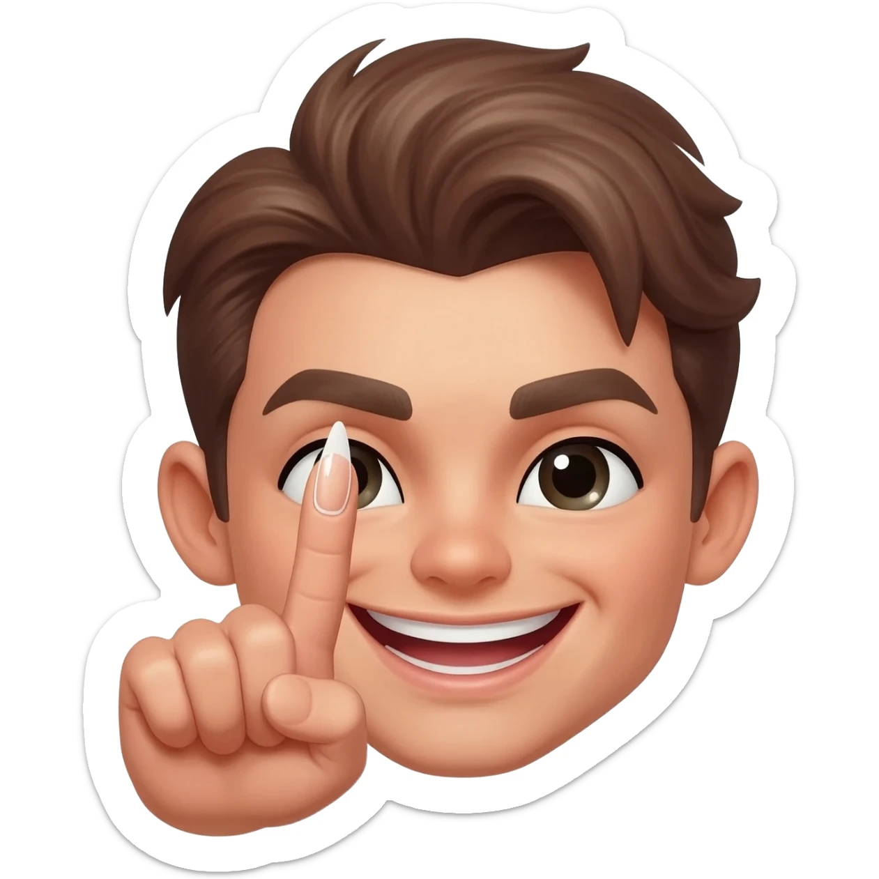 Smile emoji with nail giving sassy look sticker
