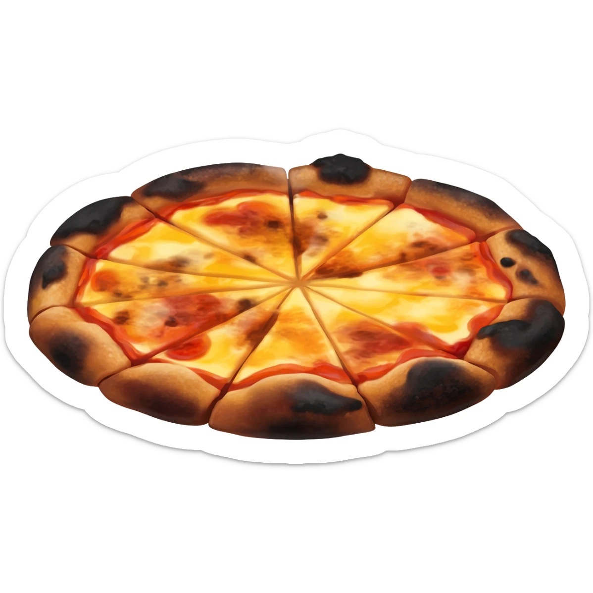 Burnt pizza sticker