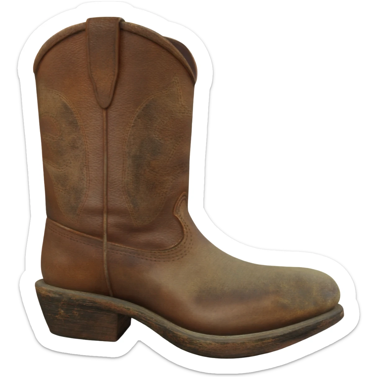 Brown cowboy boot sticker