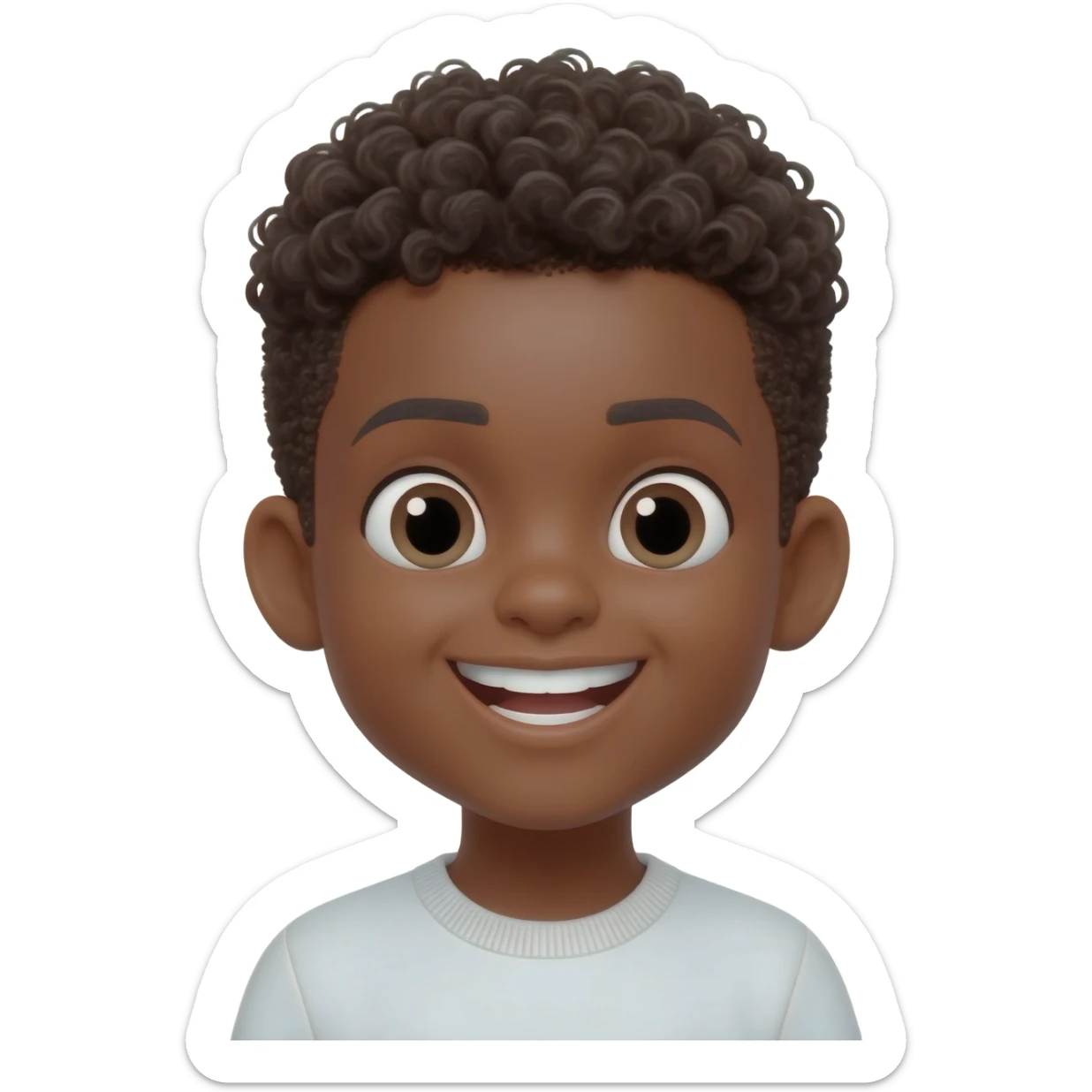 saying thank you black boy curly hair sticker