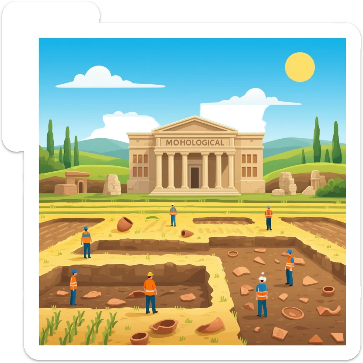 museum and excavations sticker