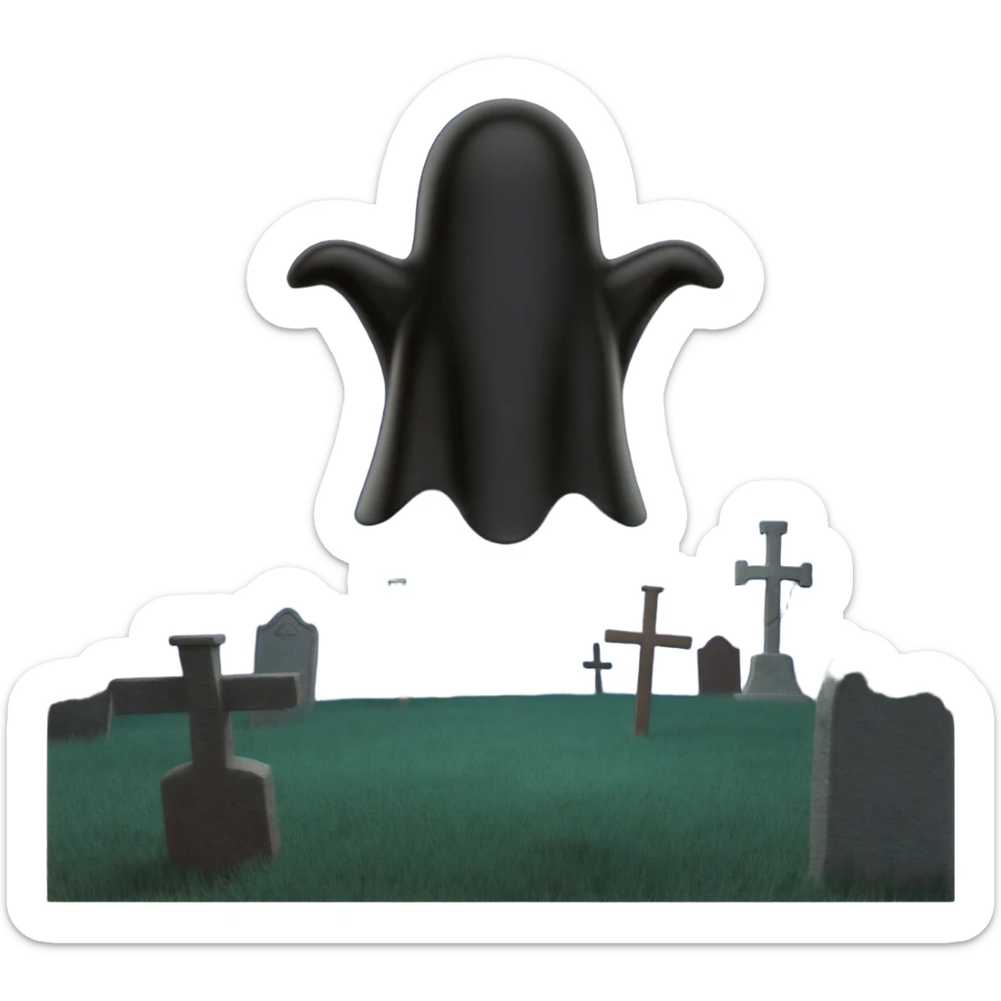 Black ghost sticker
