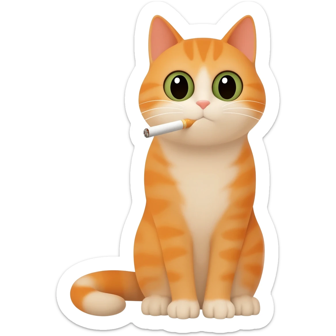 A cat smoking a cigarette sticker