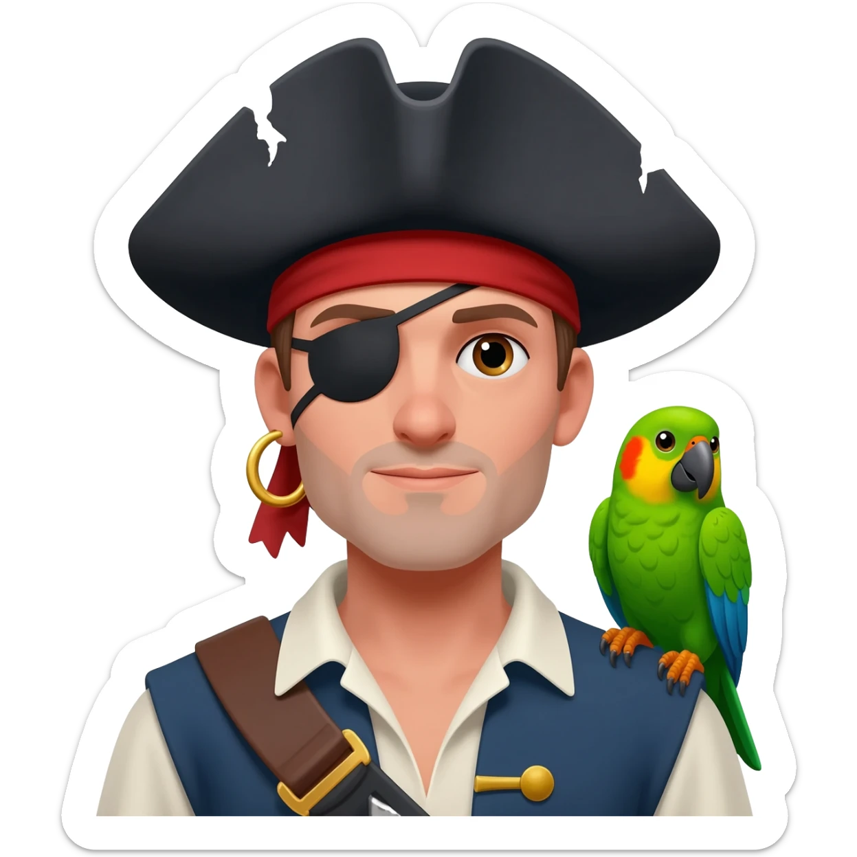 pirate and parrot sticker
