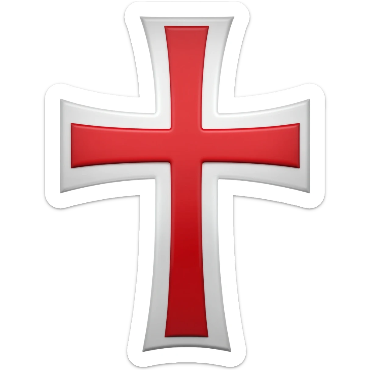 White Templar cross sticker