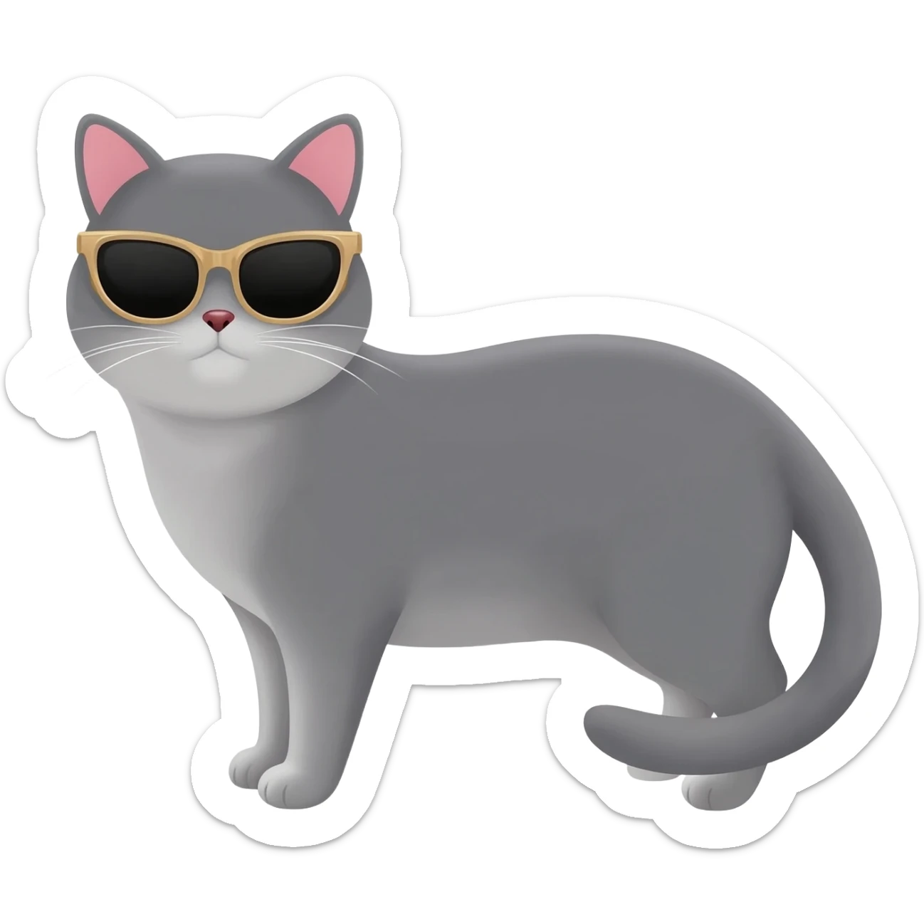 Cat wearing sunglasses sticker