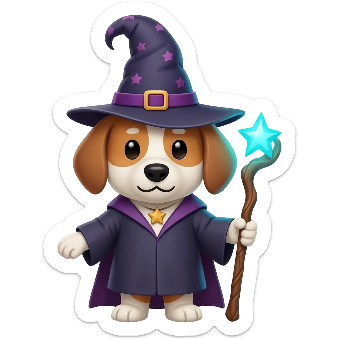 Dog wizard sticker