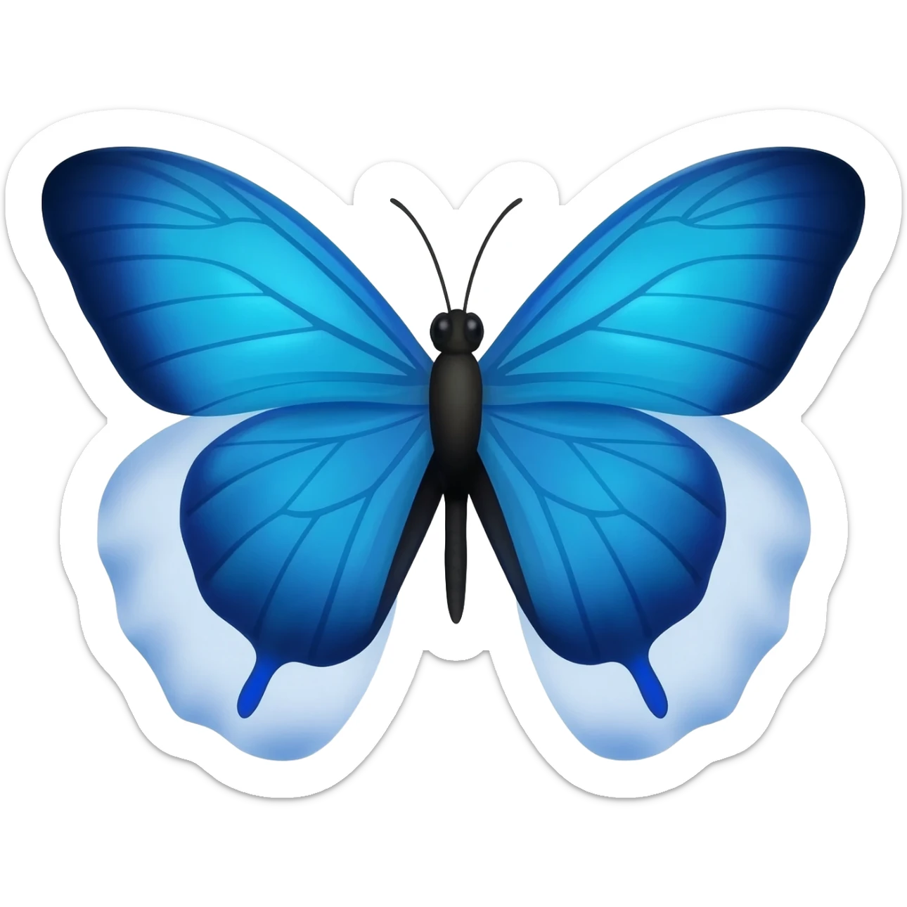 Butterfly emoji with blue colour sticker