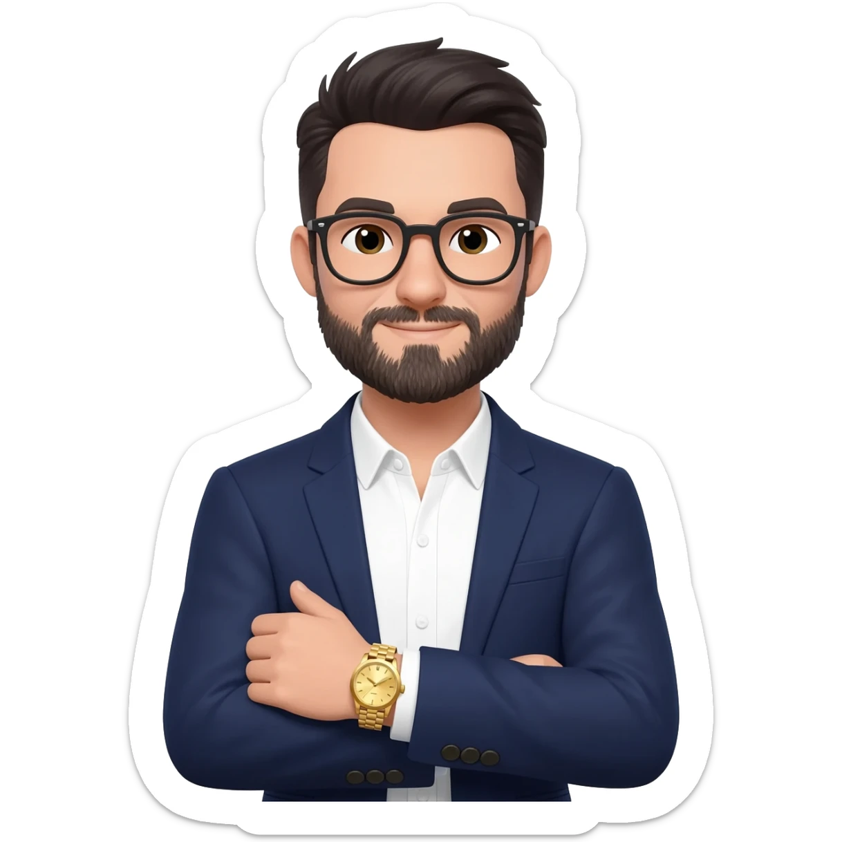 rich nerd with glasses sticker