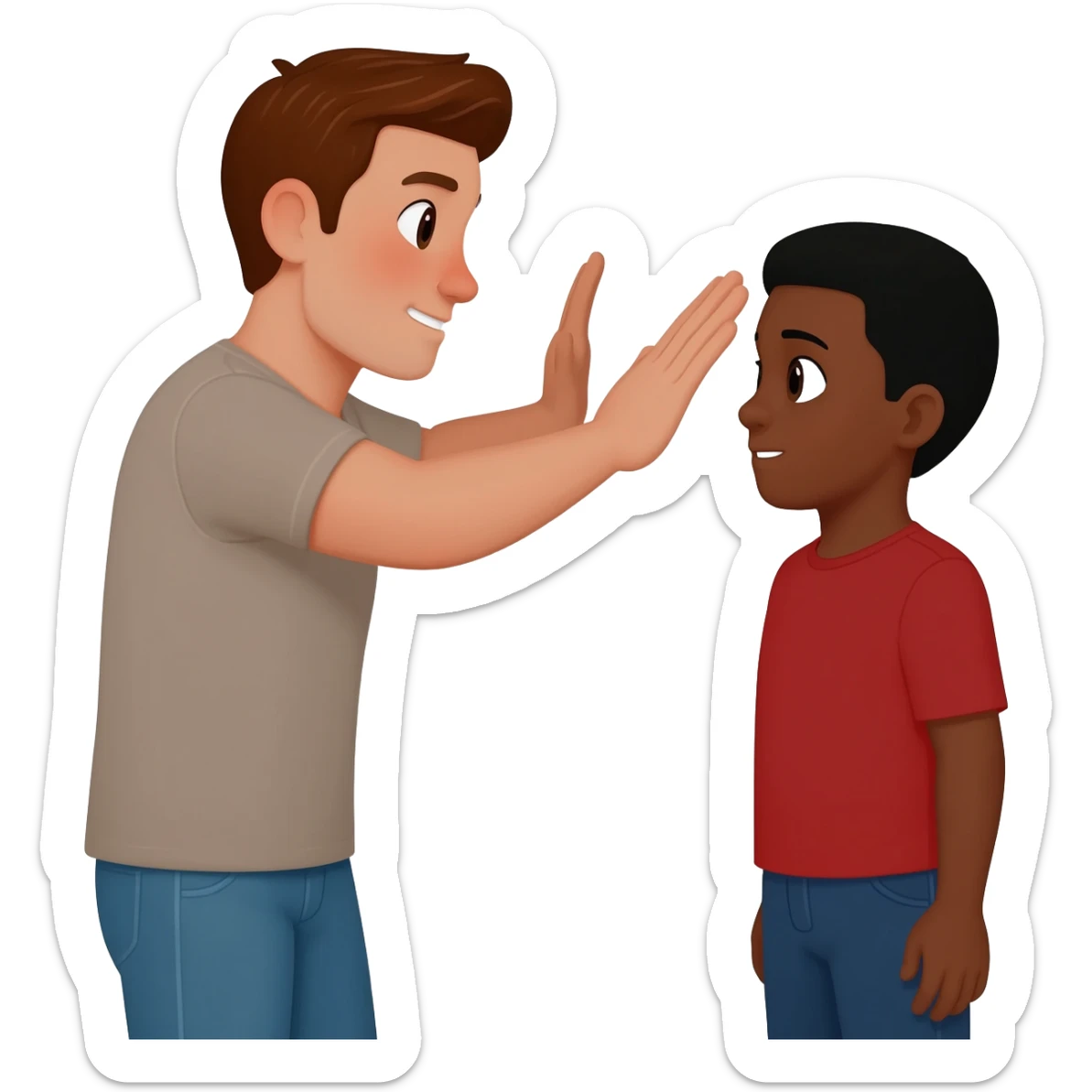 lightskin male slaps black boy sticker